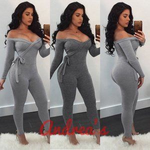 Sexy Off Shoulder Long Sleeves Jumpsuit Ro…